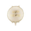 Picture of FOIL BALLOON ROUND CREAM HAPPY BIRTHDAY 18 INCH